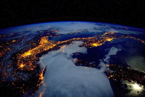 HD wallpaper: earth during nighttime photo taken from ISS, space view ...