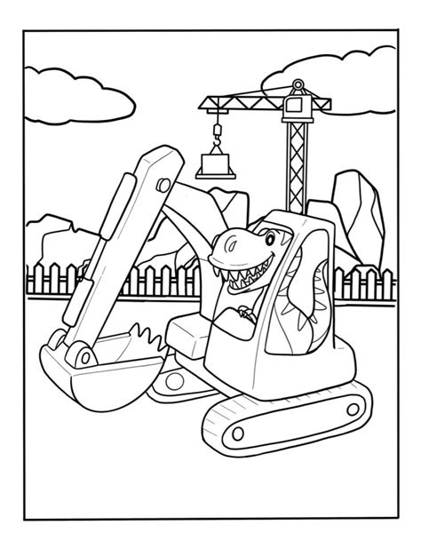 Printable Excavator Coloring Pages! Free Dinosaur Pictures To Color