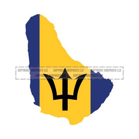 Barbados Flag Country Vector .eps, .dxf, .svg .png. Vinyl Cutter Ready ...