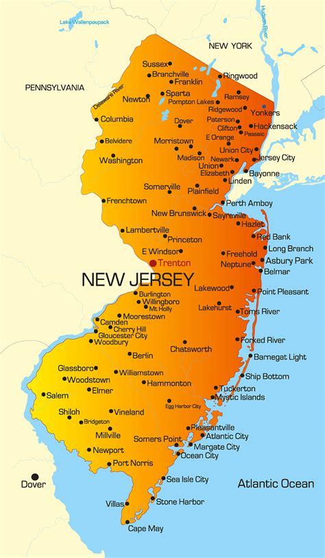 Map of New Jersey - Guide of the World