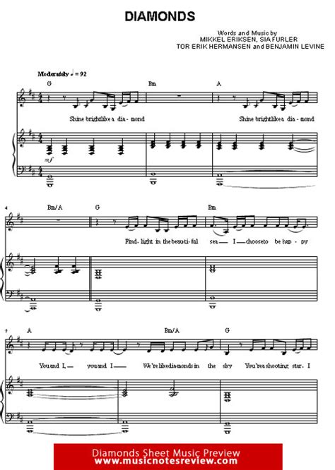 Rihanna Diamonds Sheet Music, Notes & Score