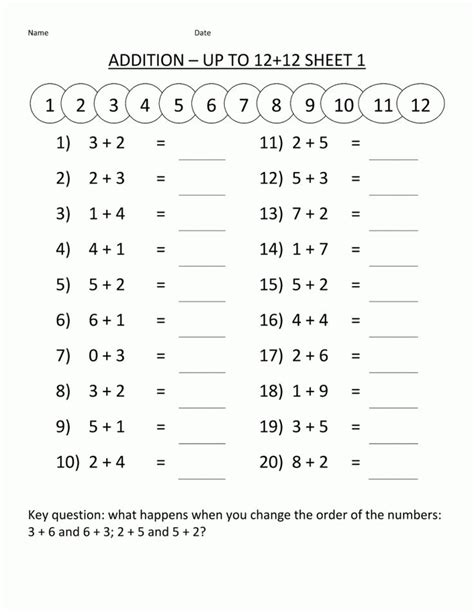 Grade One Math Worksheets - Learning Printable