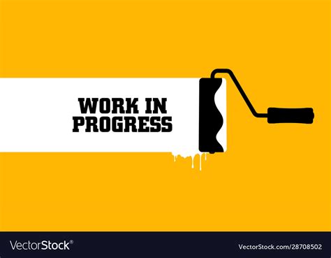 Yellow warning sign work in progress background Vector Image