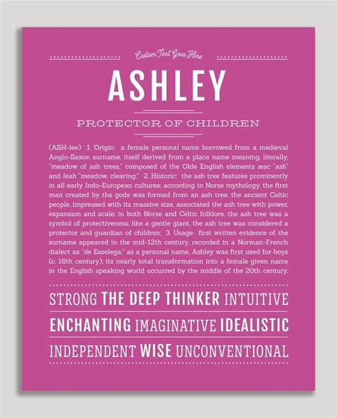 Ashley | Classic Name Print | Classic names, Names with meaning, Names