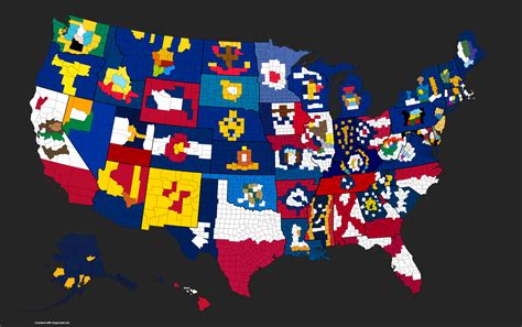 US State Flags Made Out Of Their County Lines - Maps on the Web