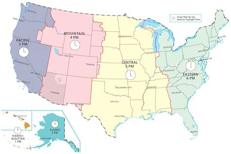 Printable Time Zone Map Of Usa