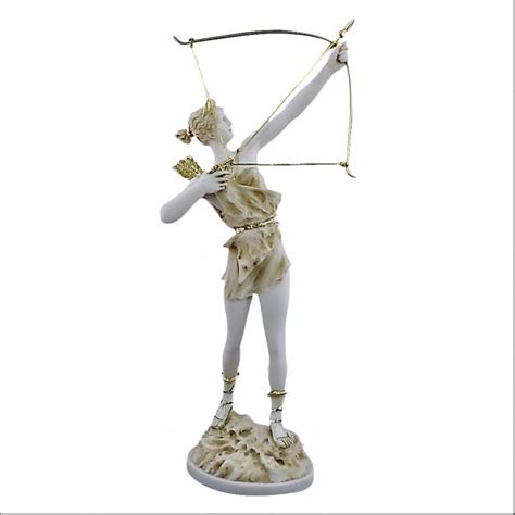 Artemis Diana with Bow Greek Roman Goddess Statue Sculpture Cast Marble ...