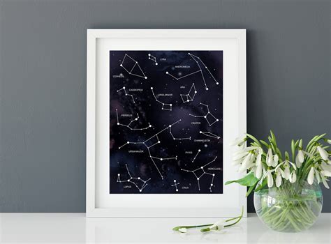 Constellation Map Poster Star Map Print Star Chart Galaxy - Etsy