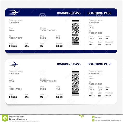 Free Printable Plane Ticket Template