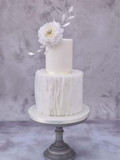 Amy Ruffle Wedding Cake