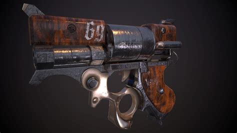 3D model Steampunk Revolver VR / AR / low-poly | CGTrader