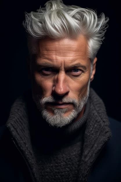 Premium AI Image | A closeup stock photo of gray hair for men 2018 top ...