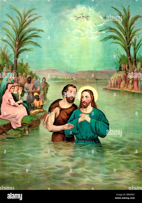 Baptism of Jesus by John the Baptist Stock Photo - Alamy