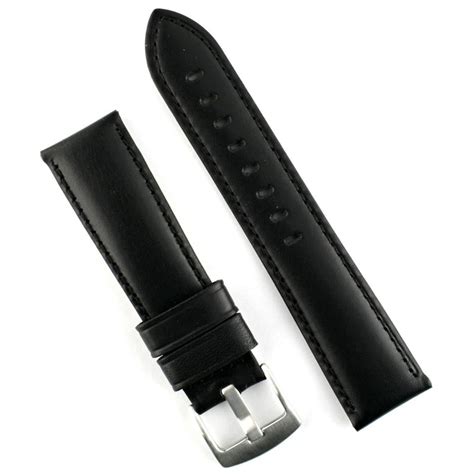 20mm Black Calf Leather Watch Band | B & R Bands