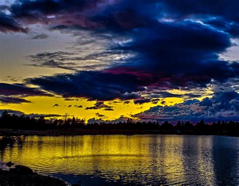 4032×1908 sunset lakeside [OC] [OS] kaibab lake Arizona : SkyPorn