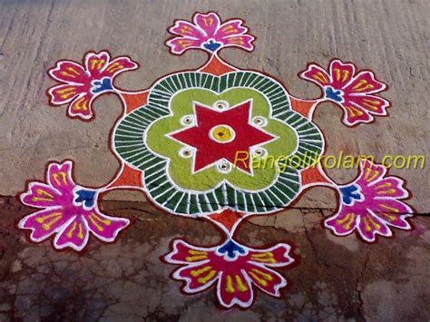 Flower kolam | Rangoli designs, Simple rangoli, Farm layout