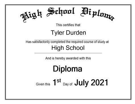 Premium High School Diploma sample