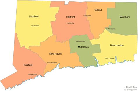 Connecticut County Map