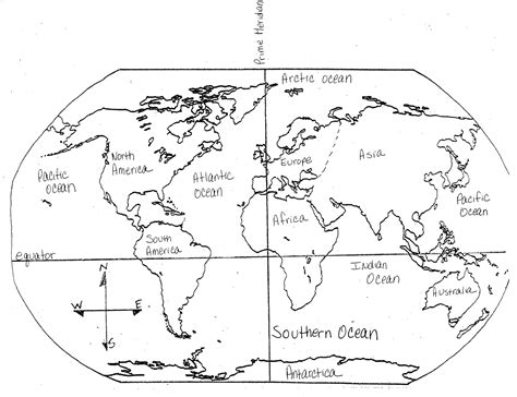 Blank World Continents Map