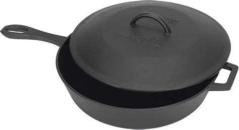 Bayou Classic 7445 Easy Clean Cast Iron Skillet With Lid, 5-Quart