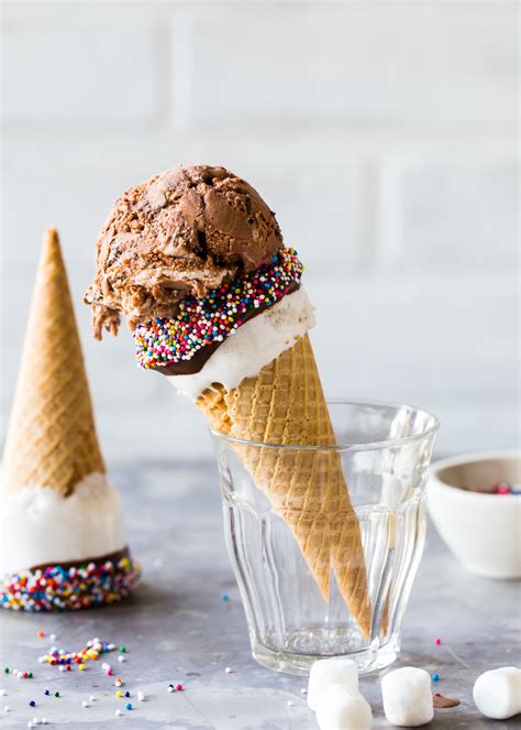 Marshmallow Dipped Ice Cream Cones - Jelly Toast