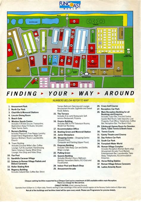 Butlins Skegness Map from 1987