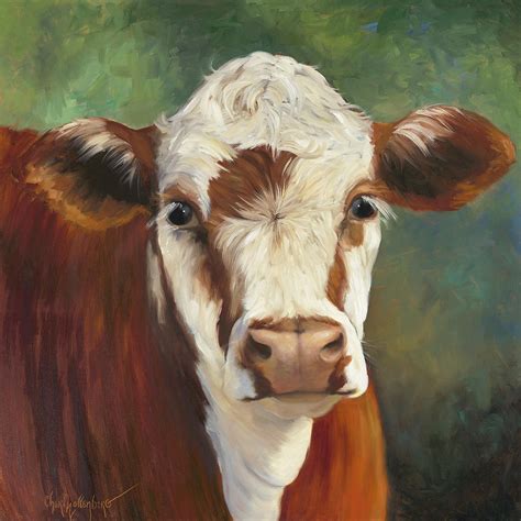 Pearl IV Cow Painting Painting by Cheri Wollenberg | Pixels