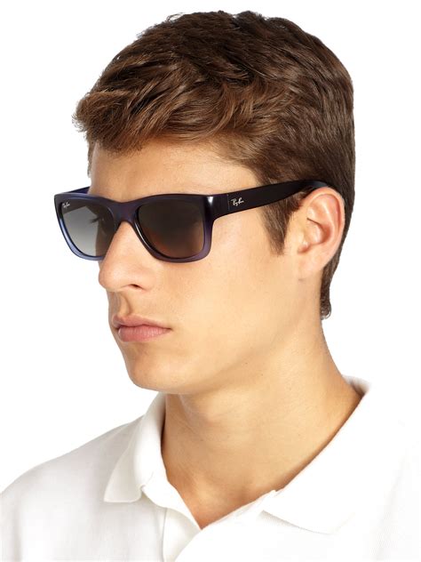 Lyst - Ray-Ban Square Glam Acetate Sunglasses in Blue for Men