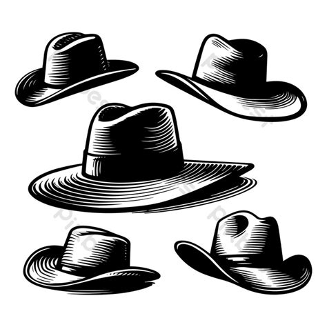 Silhouette Set Of Black Hat PNG Images | EPS Free Download - Pikbest