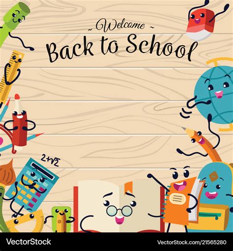 Back to school poster welcome colorful template Vector Image