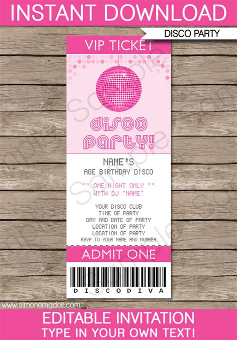 Birthday Party Ticket Invitations | Ticket invitation birthday, Party ...