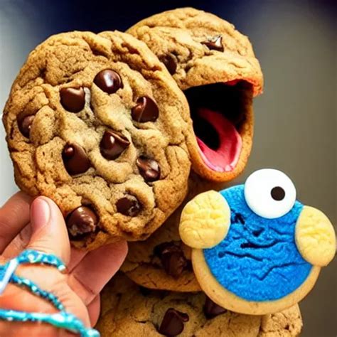 cookie monster eating cookies | Stable Diffusion