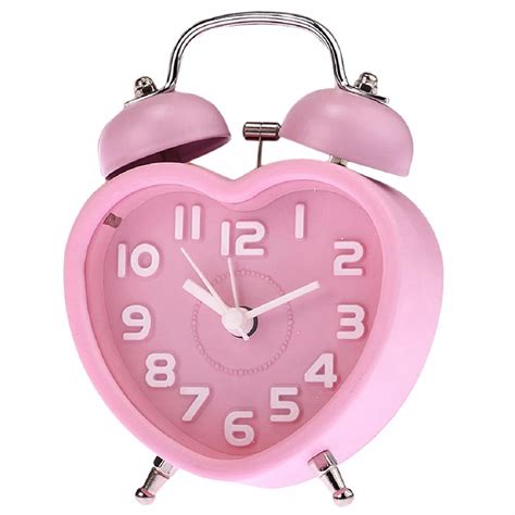 Hot Sale Cute Small Double Bell Night Light Children Mini Quartz Alarm ...