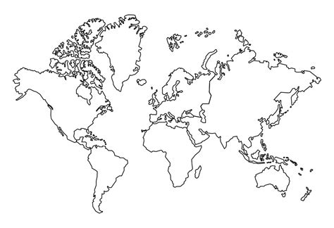 World Continents Map Outline