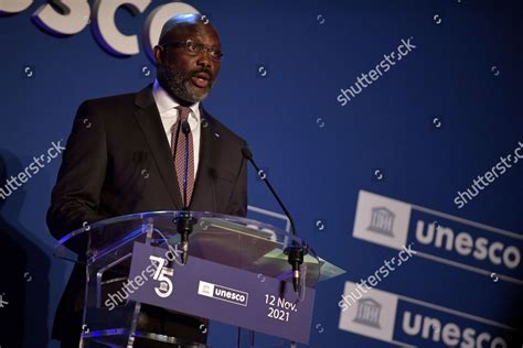 Liberias President George Weah Gives Speech Editorial Stock Photo ...