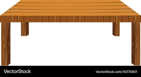 Wooden table on white background Royalty Free Vector Image