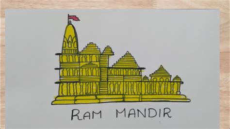 Ram Mandir Drawing Ayodhya Ram Mandir Easy Drawing Ram Mandir Banane ...