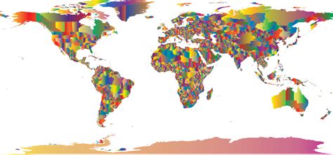 Colorful World Map Clip Art