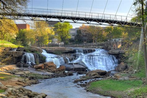 Liberty Bridge In Downtown Greenville Sc Falls Park Photograph by ...