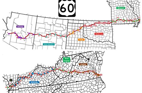 60 Cities on U.S. Route 60 (A Dots on a Map Quiz) - By purplebackpack89