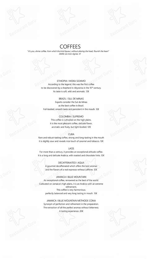 Menu at Epicure restaurant, Paris, 112 Rue du Faubourg Saint-Honoré