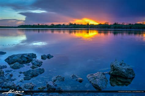 Sunset Over Lake Okeechobee Florida by Shore | HDR Photography by ...