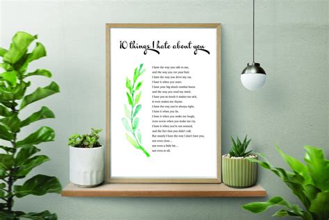 10 Things I Hate About You Poem Movie Series Poetry Lyrics Poem Wall ...