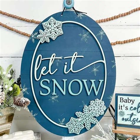 Let it Snow Sign DIY Kit | 18" Oval - Redbyrd Designs