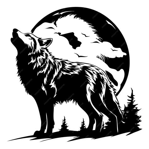 Premium Vector | Howling Wolf Silhouette Wolf SVG Wolf Clipart Wolf ...