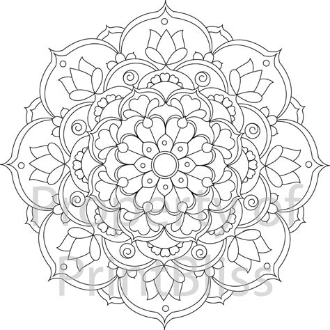 24. Flower Mandala printable coloring page. by PrintBliss on Etsy ...