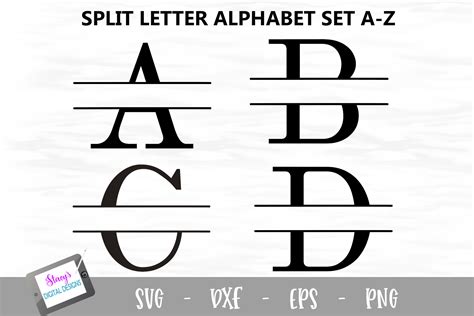 Split Letters A-Z - 26 Split monogram letters (365767) | Monograms ...