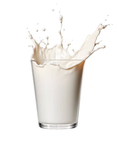 Glass of milk with splash isolated on transparent background, png ...