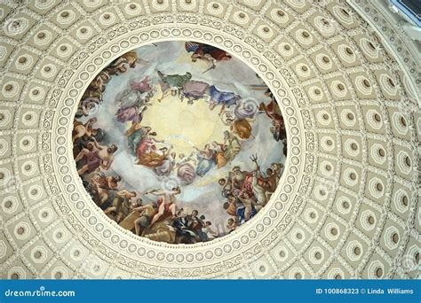 US Capitol Dome Fresco Art Editorial Photo | CartoonDealer.com #100868323