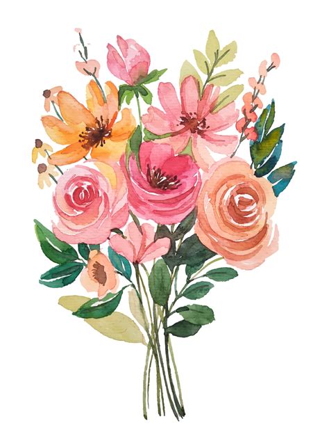 watercolor flower bouquet illustration 9494303 Vector Art at Vecteezy